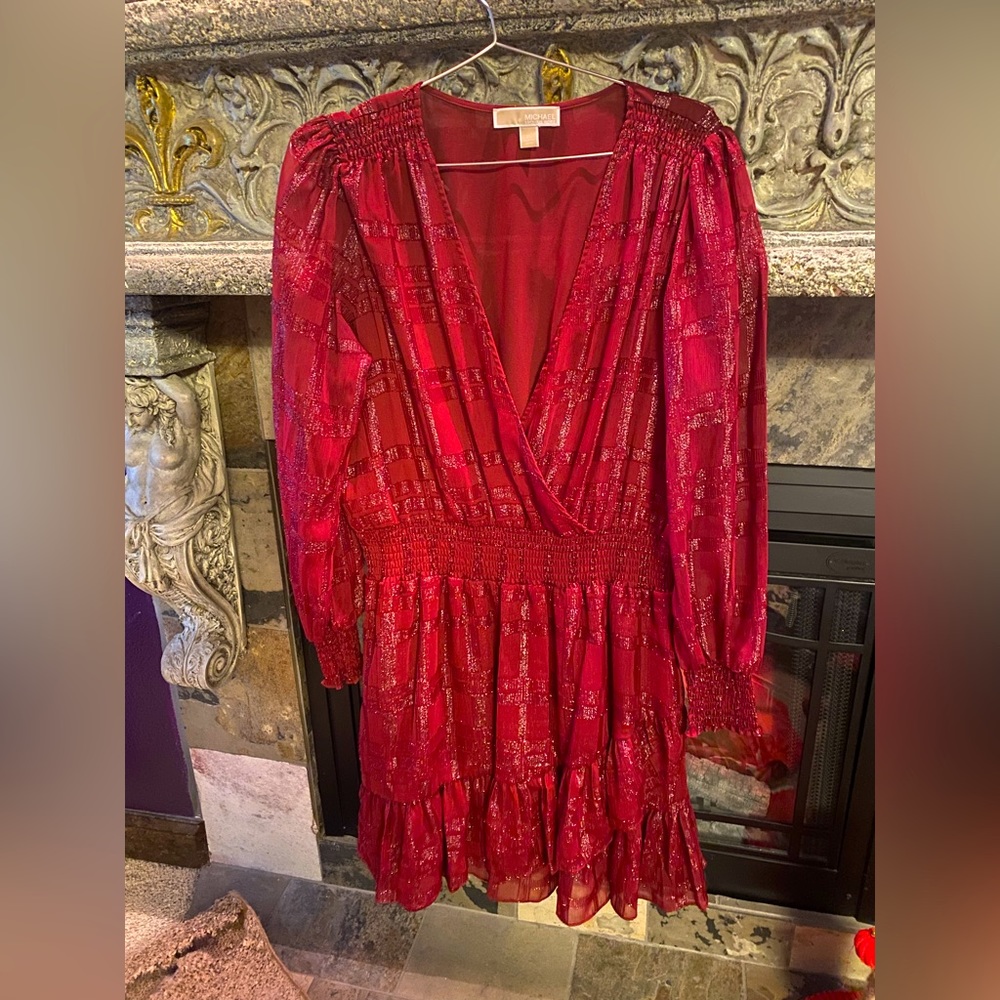 Michael Kors Ruby Red Shimmery Dress